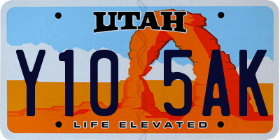 UT license plate Y105AK