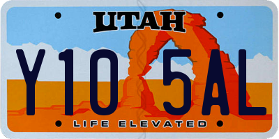 UT license plate Y105AL