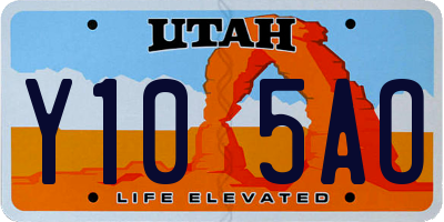UT license plate Y105AO