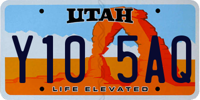 UT license plate Y105AQ