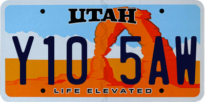 UT license plate Y105AW