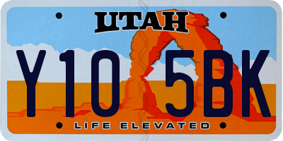 UT license plate Y105BK