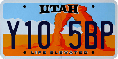UT license plate Y105BP