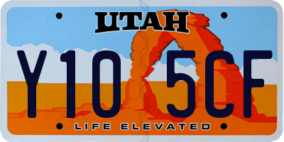 UT license plate Y105CF