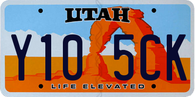 UT license plate Y105CK