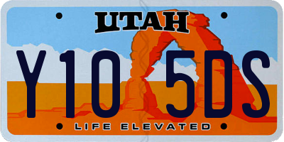 UT license plate Y105DS