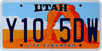 UT license plate Y105DW