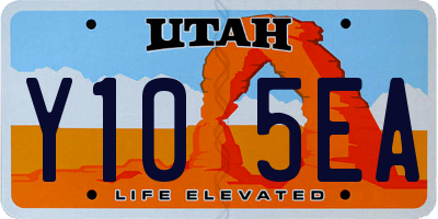 UT license plate Y105EA