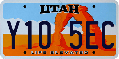 UT license plate Y105EC