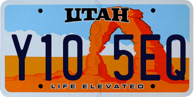 UT license plate Y105EQ
