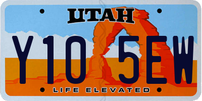 UT license plate Y105EW