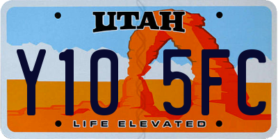 UT license plate Y105FC