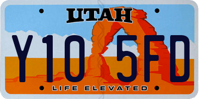 UT license plate Y105FD