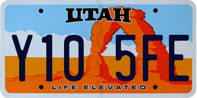 UT license plate Y105FE