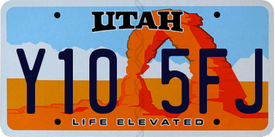 UT license plate Y105FJ