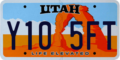 UT license plate Y105FT