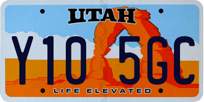 UT license plate Y105GC