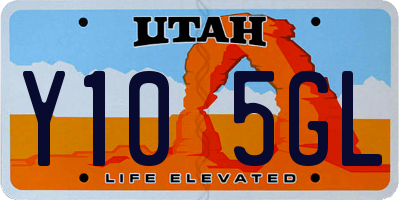 UT license plate Y105GL