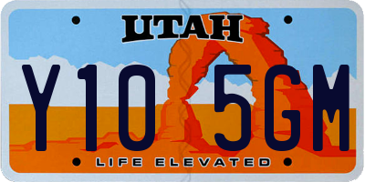 UT license plate Y105GM