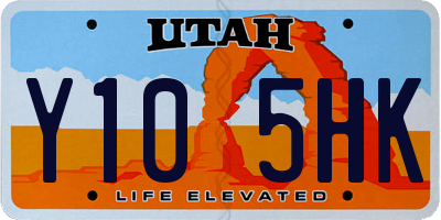 UT license plate Y105HK