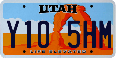 UT license plate Y105HM