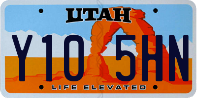 UT license plate Y105HN