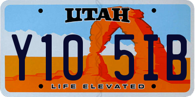 UT license plate Y105IB