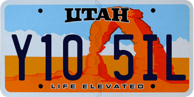 UT license plate Y105IL