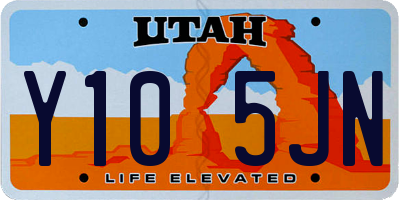 UT license plate Y105JN