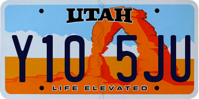 UT license plate Y105JU