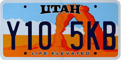 UT license plate Y105KB