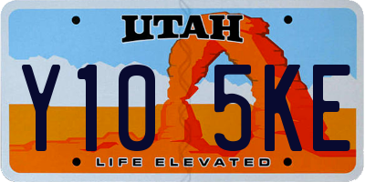 UT license plate Y105KE
