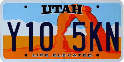 UT license plate Y105KN