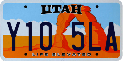 UT license plate Y105LA