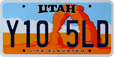 UT license plate Y105LD