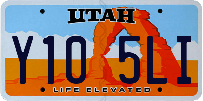 UT license plate Y105LI
