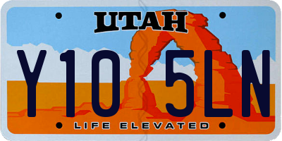 UT license plate Y105LN