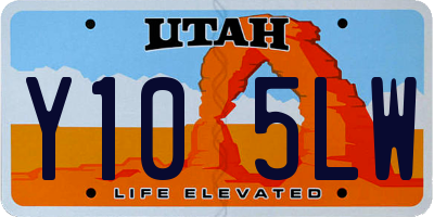 UT license plate Y105LW