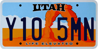 UT license plate Y105MN