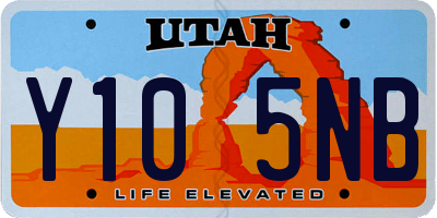 UT license plate Y105NB