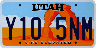 UT license plate Y105NM