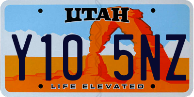 UT license plate Y105NZ
