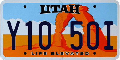 UT license plate Y105OI