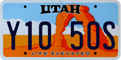 UT license plate Y105OS