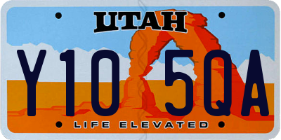 UT license plate Y105QA