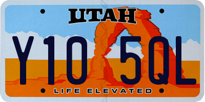 UT license plate Y105QL