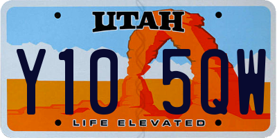 UT license plate Y105QW