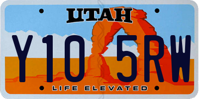 UT license plate Y105RW