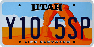 UT license plate Y105SP