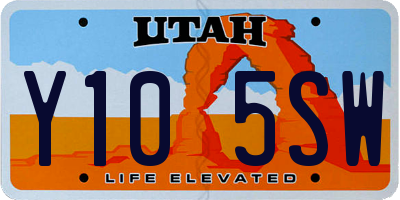 UT license plate Y105SW